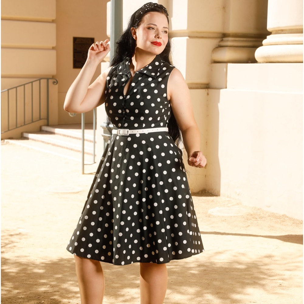 Dolly and dotty Poppy Grey Polka Dot Shirt Dress